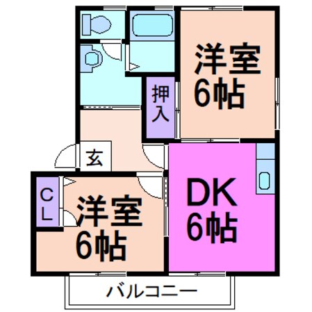 ラフォーレシャンポールC棟の物件間取画像